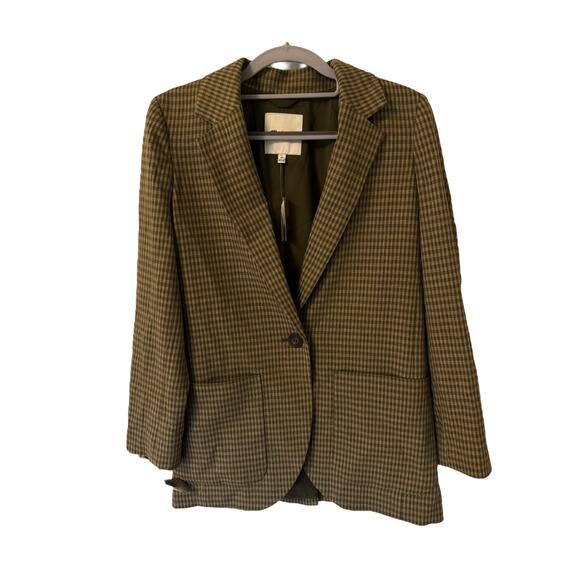 Madewell Larsen Blazer in Houndstooth Zander Gingham Plaid XS New - Picture 1 of 6